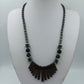 Statement Kette Schwarz Silber  Magnetverschluss und geometrisches Design