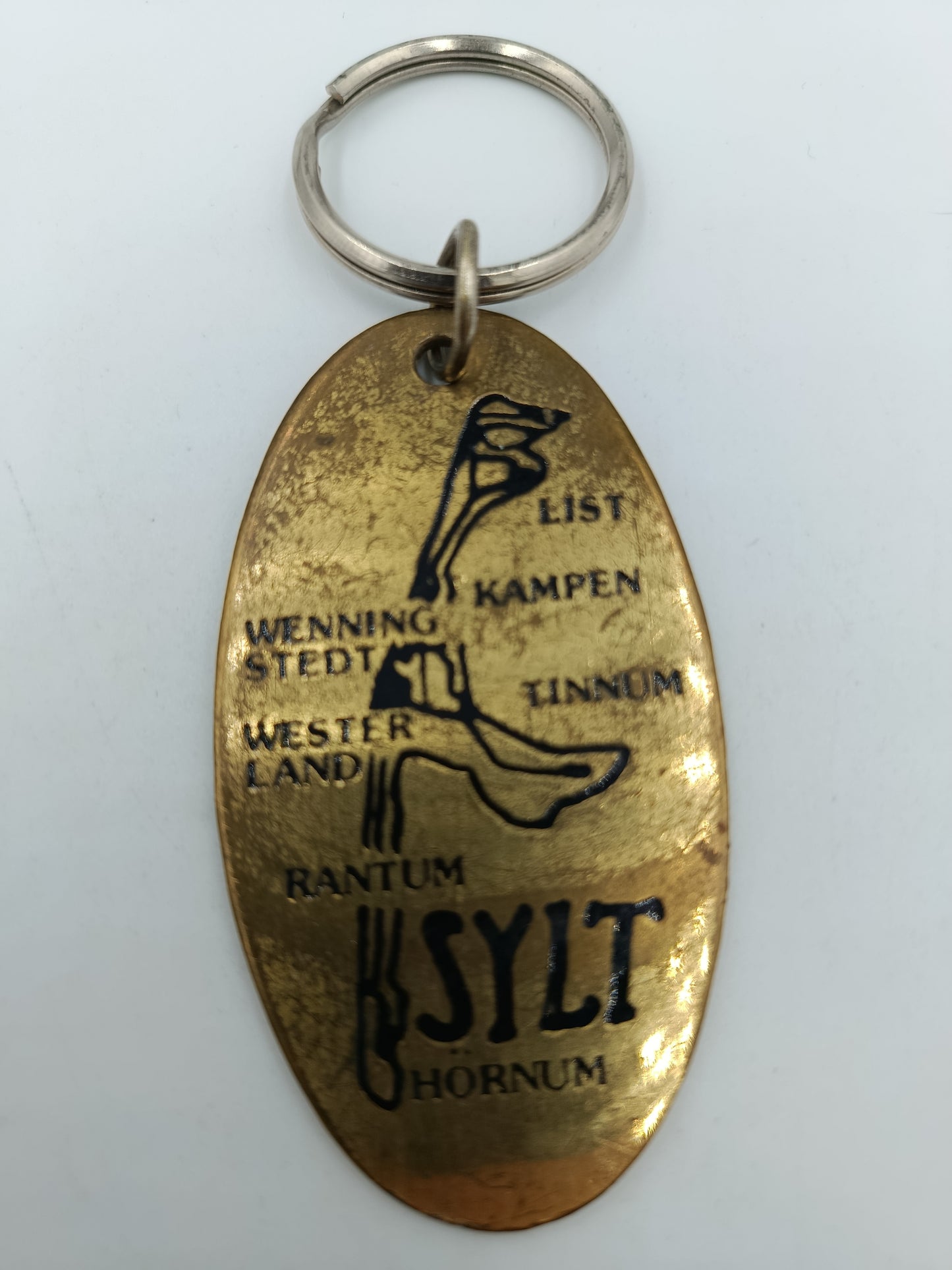 Vintage Schlüsselanhänger „Skylt Restaurant“ – Messing Look