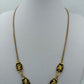 Vintage Collier mit schwarzem Emaille und goldfarbenen Vogelmotiven