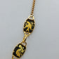 Vintage Collier mit schwarzem Emaille und goldfarbenen Vogelmotiven