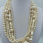 Wunderschöne Statement Perlenkette Mehrreihig Creme Vintage Collier
