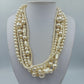 Wunderschöne Statement Perlenkette Mehrreihig Creme Vintage Collier
