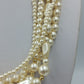 Wunderschöne Statement Perlenkette Mehrreihig Creme Vintage Collier
