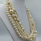 Wunderschöne Statement Perlenkette Mehrreihig Creme Vintage Collier