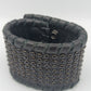 Breites Lederarmband mit schwarzen Strassnieten Rock Biker Style