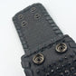 Breites Lederarmband mit schwarzen Strassnieten Rock Biker Style