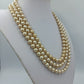 Lange Perlenkette cremefarben klassisch elegant 140 cm