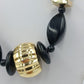 Statement Kette Schwarz Gold große Perlen  Design Elemente