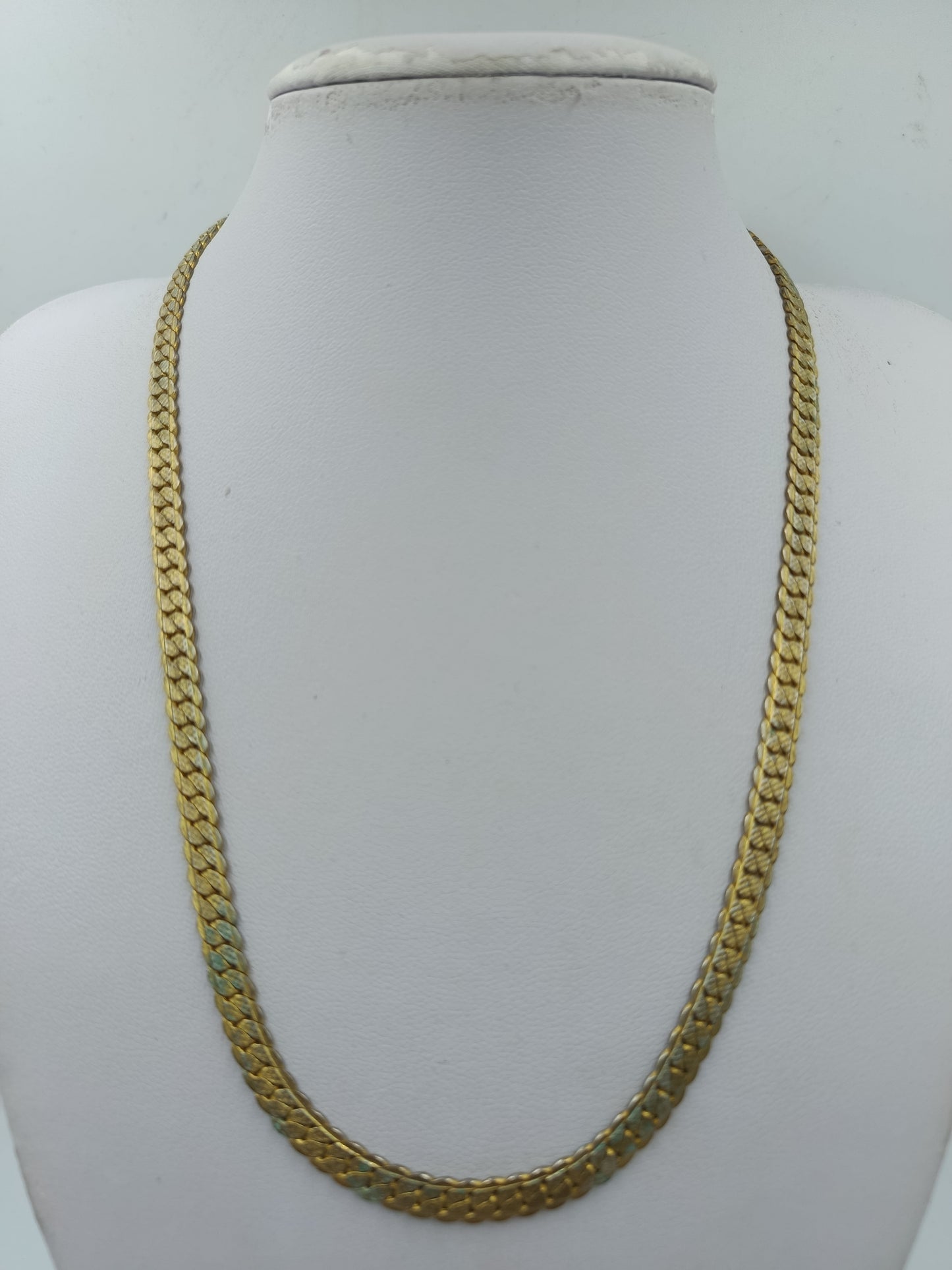 Flache Gliederkette Goldfarben – klassische Panzerkette Vintage Look