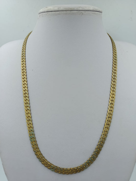 Flache Gliederkette Goldfarben – klassische Panzerkette Vintage Look