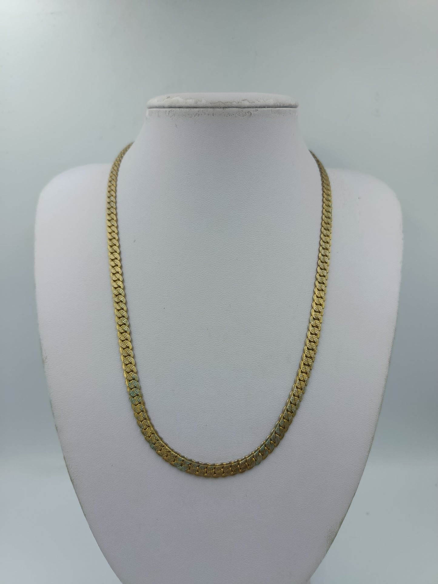 Flache Gliederkette Goldfarben – klassische Panzerkette Vintage Look