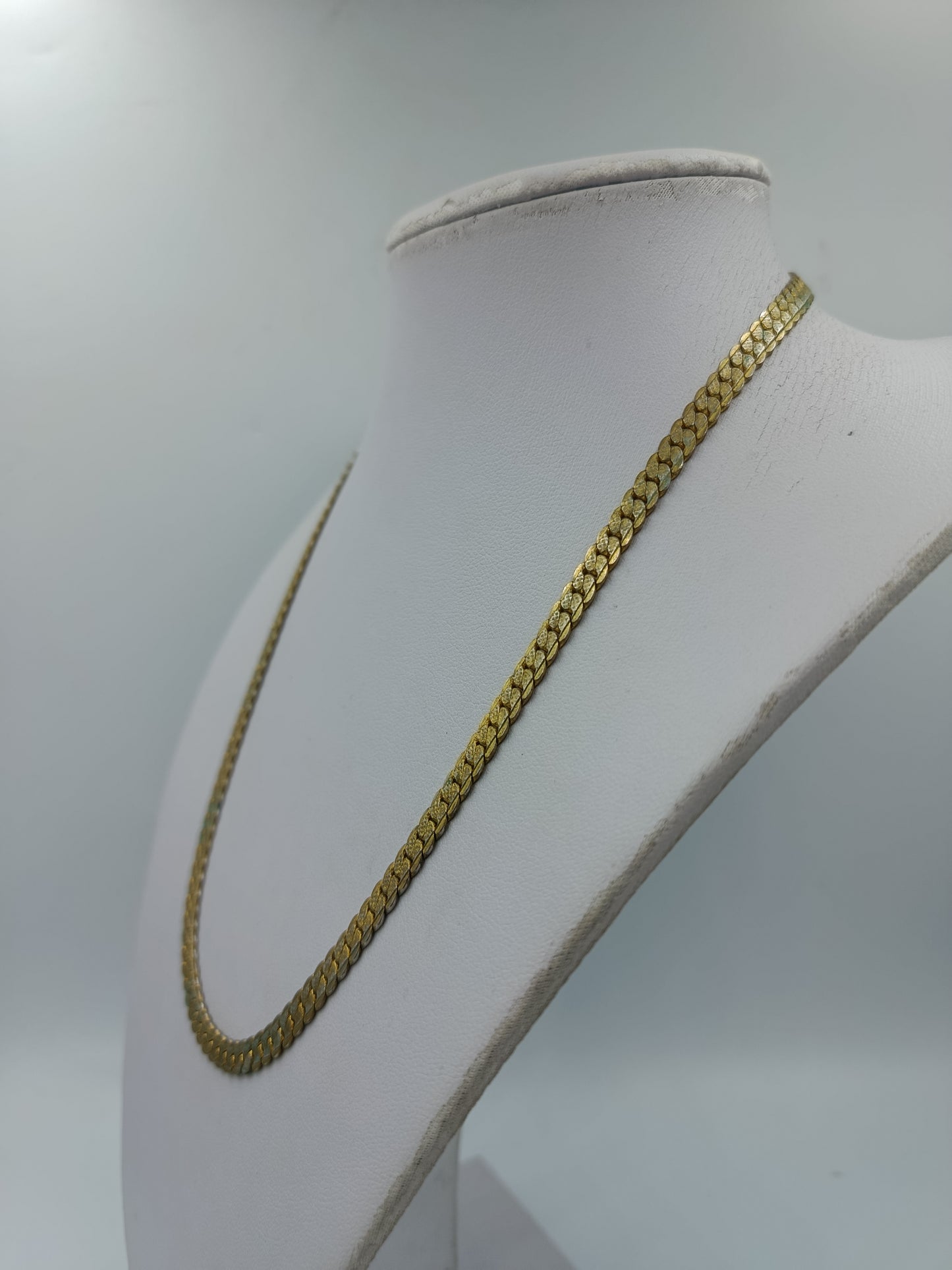 Flache Gliederkette Goldfarben – klassische Panzerkette Vintage Look