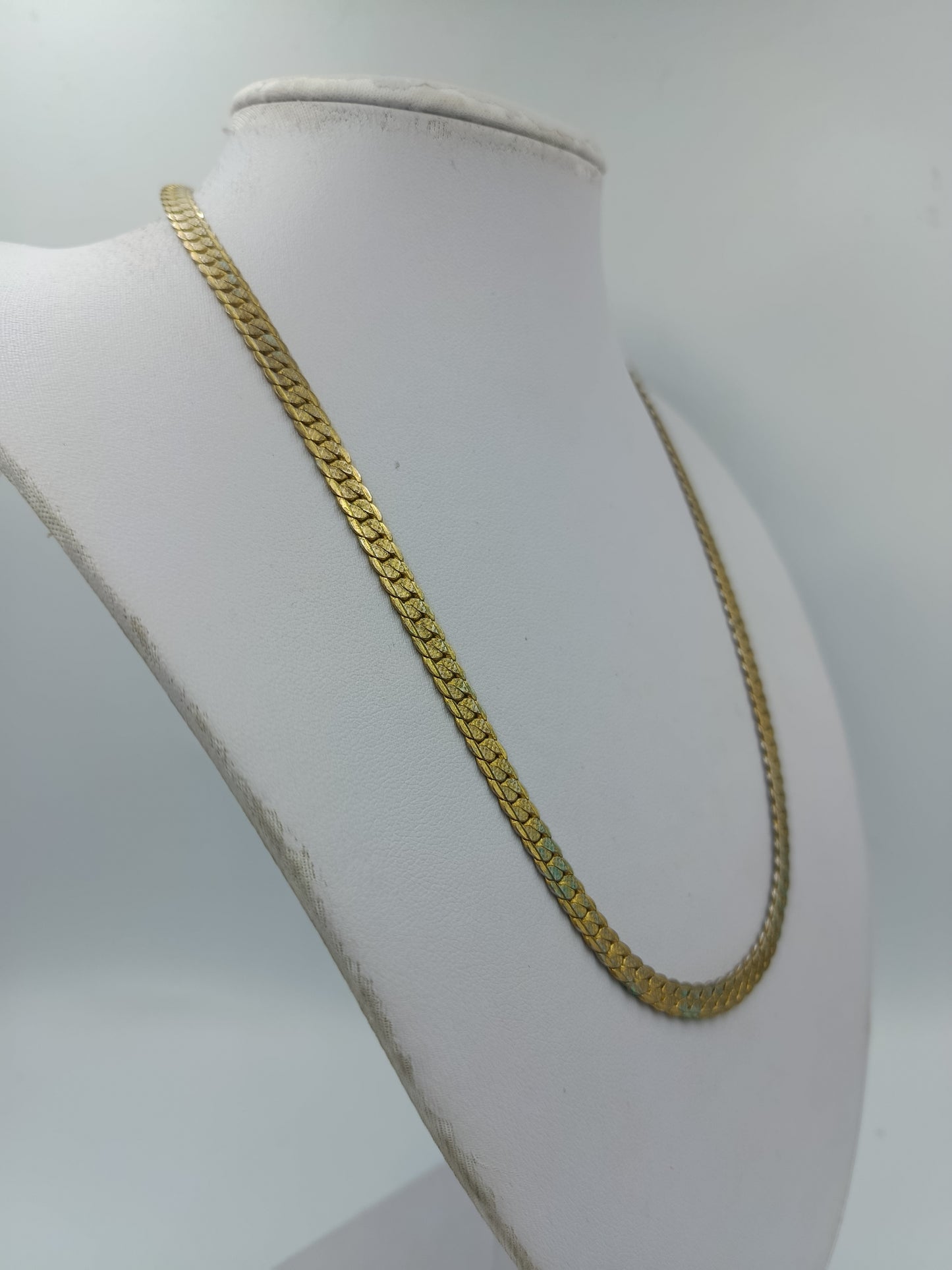 Flache Gliederkette Goldfarben – klassische Panzerkette Vintage Look