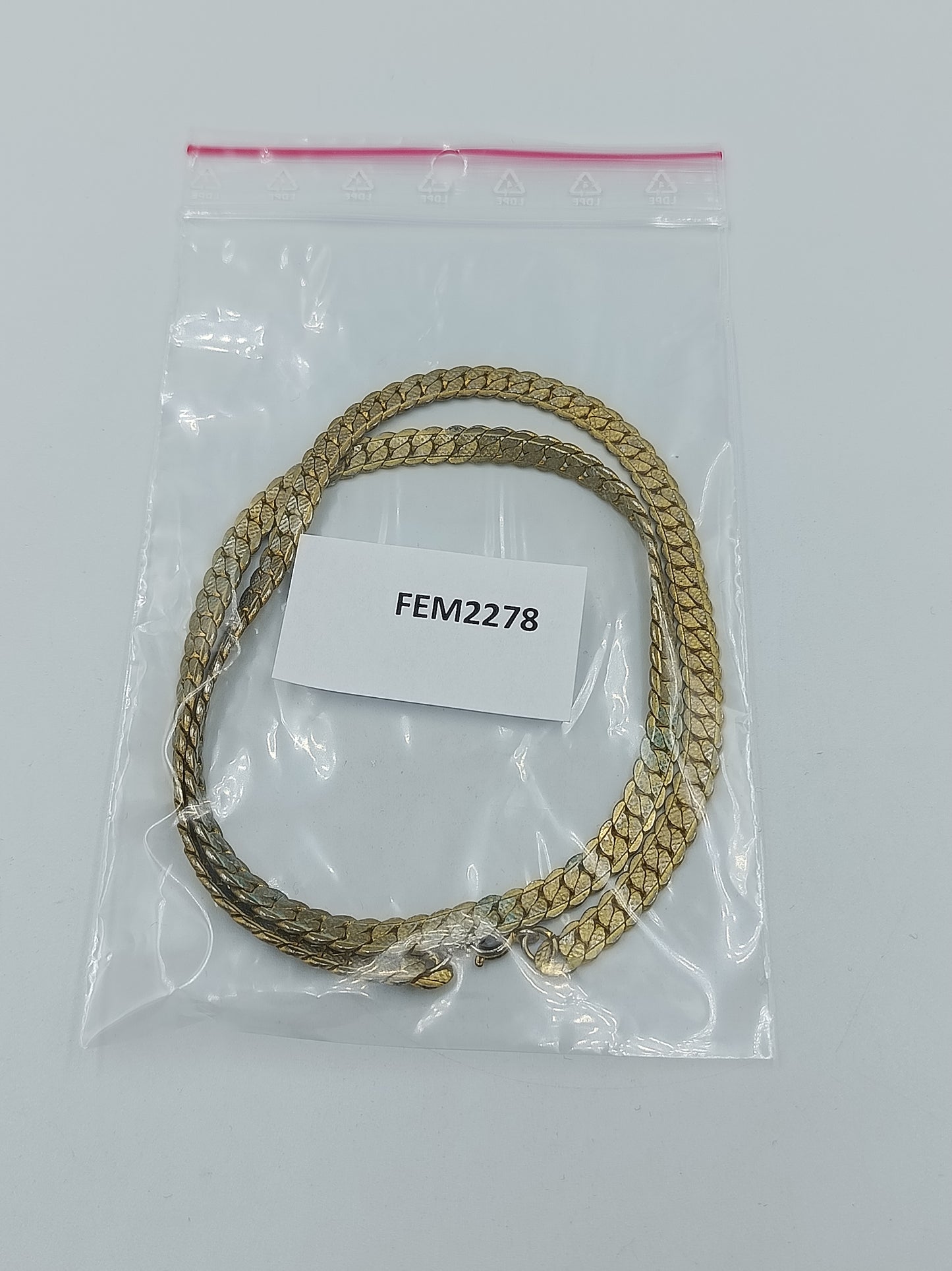 Flache Gliederkette Goldfarben – klassische Panzerkette Vintage Look