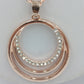 Roségold farbende Kette mit Kreis Anhänger Strass filigraner Schmuck