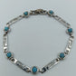 Silberfarbenes Armband mit türkisfarbenen Steinen  Vintage Stil