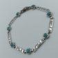 Silberfarbenes Armband mit türkisfarbenen Steinen  Vintage Stil