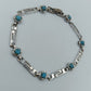 Silberfarbenes Armband mit türkisfarbenen Steinen  Vintage Stil