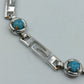 Silberfarbenes Armband mit türkisfarbenen Steinen  Vintage Stil