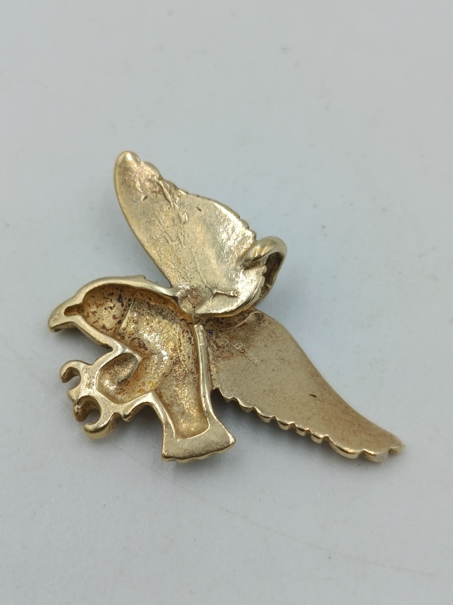 Vintage Anhänger Adler goldfarben kraftvolles Tiermotiv