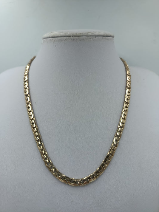 Vintage Panzerkette Goldfarben markantes Kettendesign