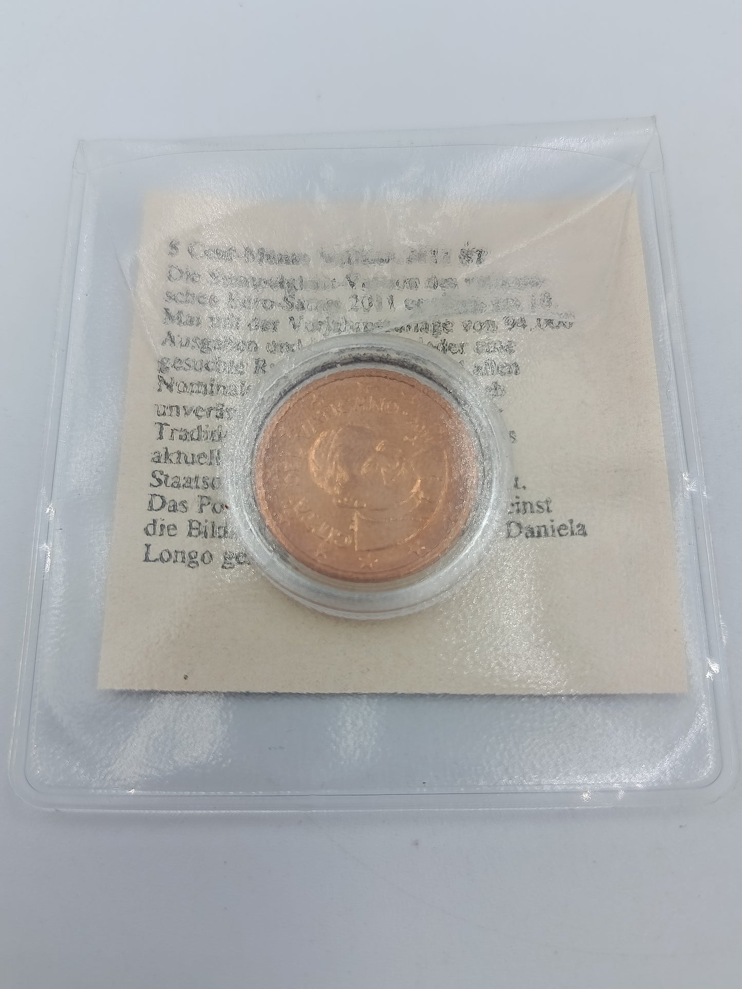 5 Cent Vatikan 2011 – Papst Benedikt XVI. – Stempelglanz im Etui