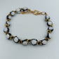 Vintage Schmuckset Murano Glas Halskette und Armband Schwarz Weiß Floral