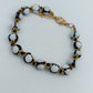 Vintage Schmuckset Murano Glas Halskette und Armband Schwarz Weiß Floral