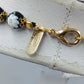 Vintage Schmuckset Murano Glas Halskette und Armband Schwarz Weiß Floral