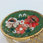 Vintage Pillendose  Schmuckdose mit Millefiori Glas rund  3,2 cm