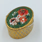 Vintage Pillendose  Schmuckdose mit Millefiori Glas rund  3,2 cm