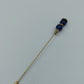 Elegante Vintage Hutnadel Broschennadel gold blau 14 cm