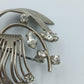 Wunderschöne Vintage Brosche silber Strass floral