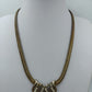 Vintage Collier geflochtene Kette mit Strass Anhänger goldfarben