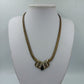 Vintage Collier geflochtene Kette mit Strass Anhänger goldfarben