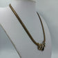 Vintage Collier geflochtene Kette mit Strass Anhänger goldfarben
