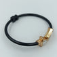 Vintage Armreif schwarz gold mit Strass geometrisch 6,5 cm