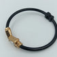 Vintage Armreif schwarz gold mit Strass geometrisch 6,5 cm