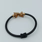 Vintage Armreif schwarz gold mit Strass geometrisch 6,5 cm