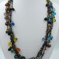 Bunte Glasperlen Statement Kette Multistrang 51,5 cm