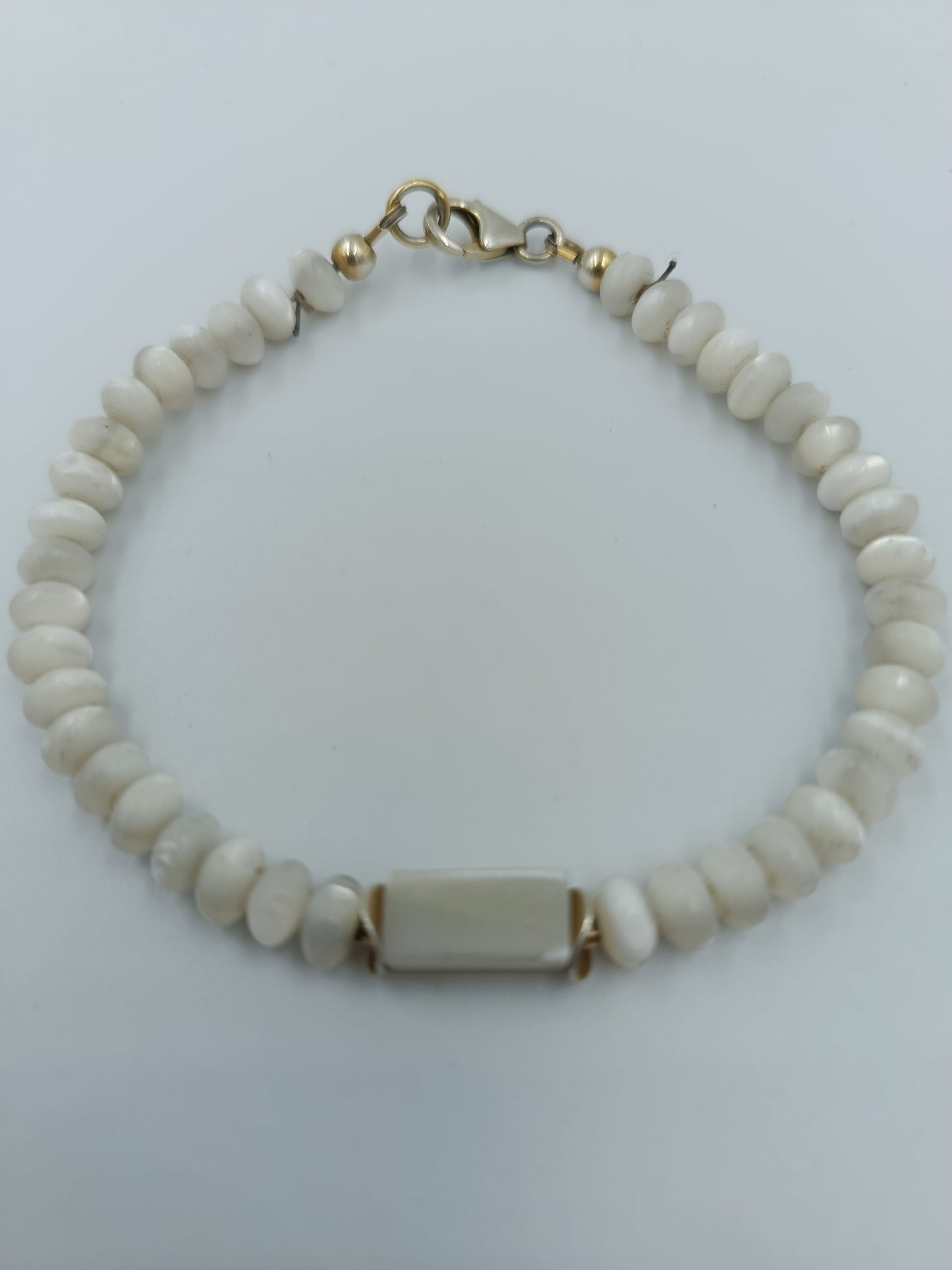 Vintage Armband weiße Perlen 925 Silber Verschluss