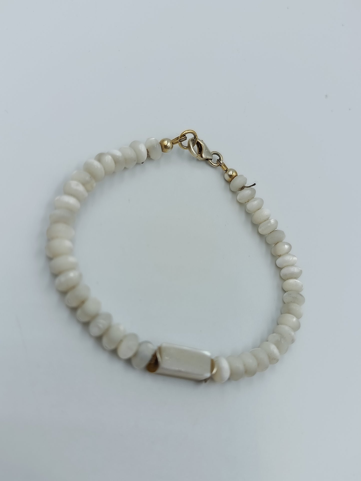 Vintage Armband weiße Perlen 925 Silber Verschluss