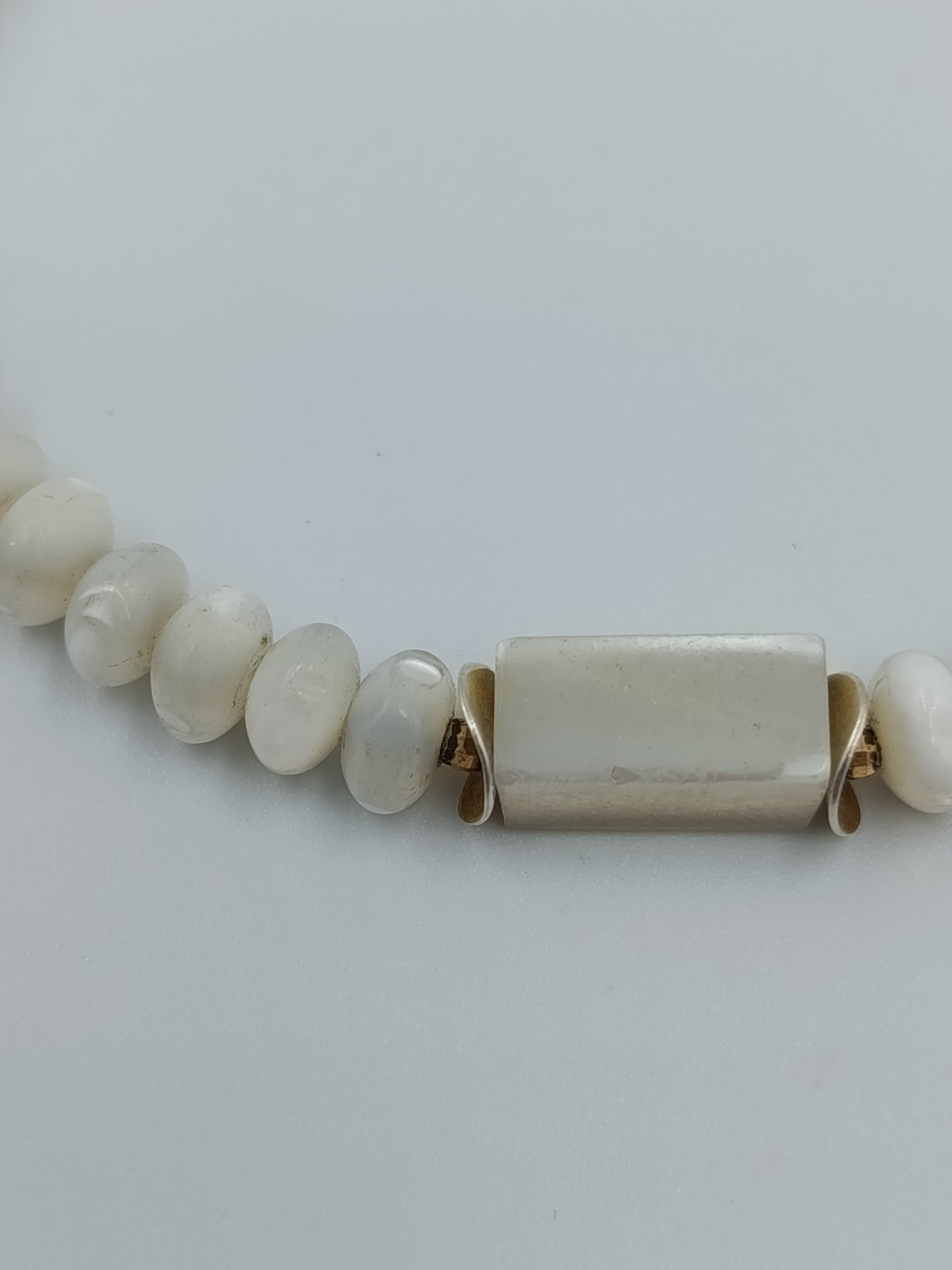 Vintage Armband weiße Perlen 925 Silber Verschluss