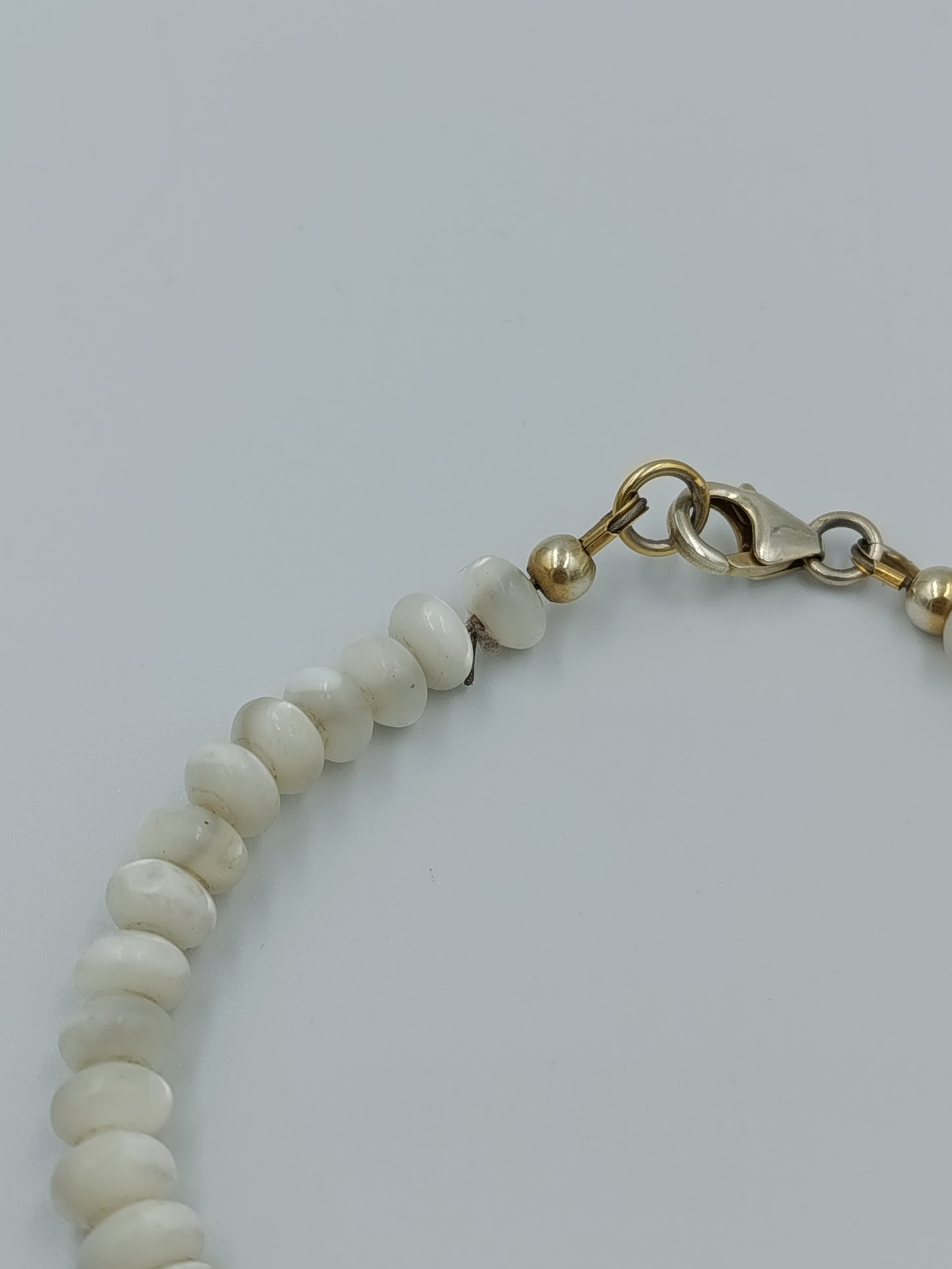 Vintage Armband weiße Perlen 925 Silber Verschluss