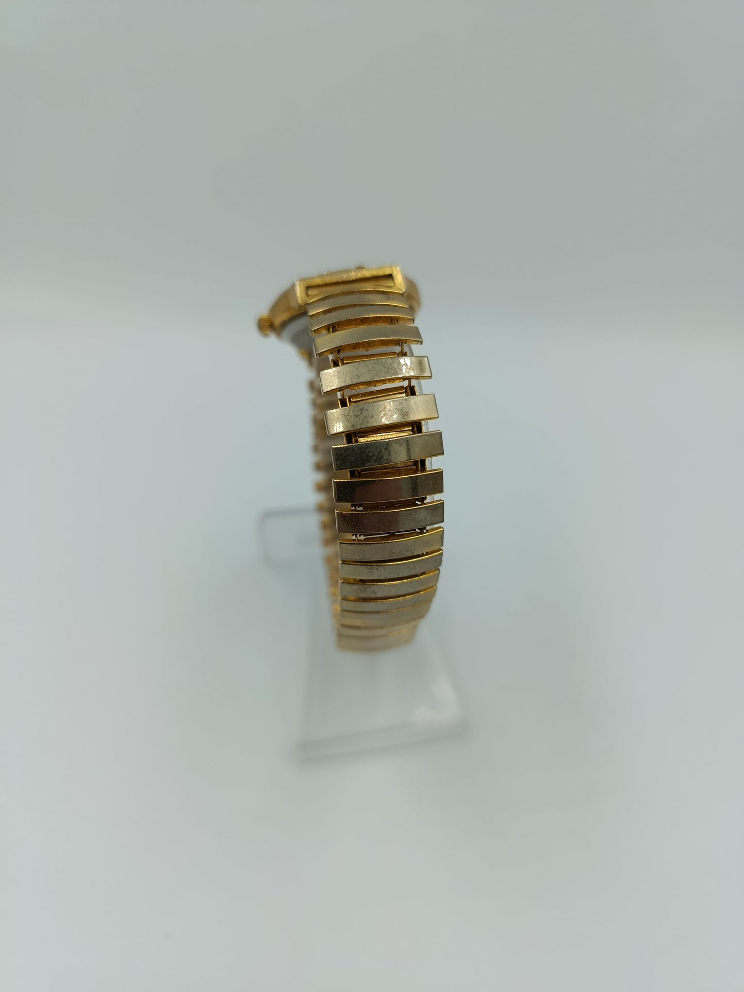 JB MOBIUS Damenarmbanduhr Goldfarben Strass Elastisch Vintage