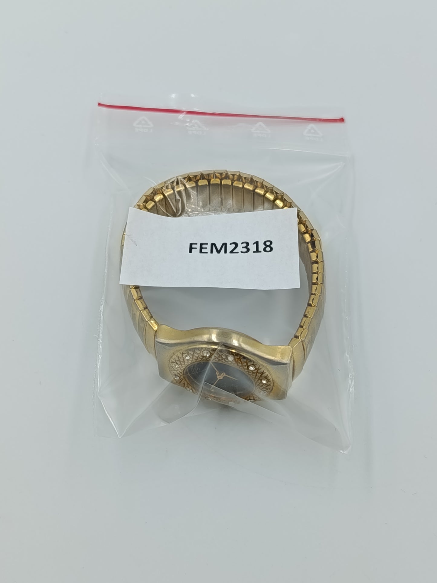JB MOBIUS Damenarmbanduhr Goldfarben Strass Elastisch Vintage