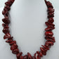 Rote Naturstein Kette Collier 44cm Statement Schmuck Vintage