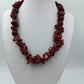 Rote Naturstein Kette Collier 44cm Statement Schmuck Vintage
