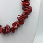 Rote Naturstein Kette Collier 44cm Statement Schmuck Vintage