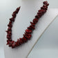 Rote Naturstein Kette Collier 44cm Statement Schmuck Vintage